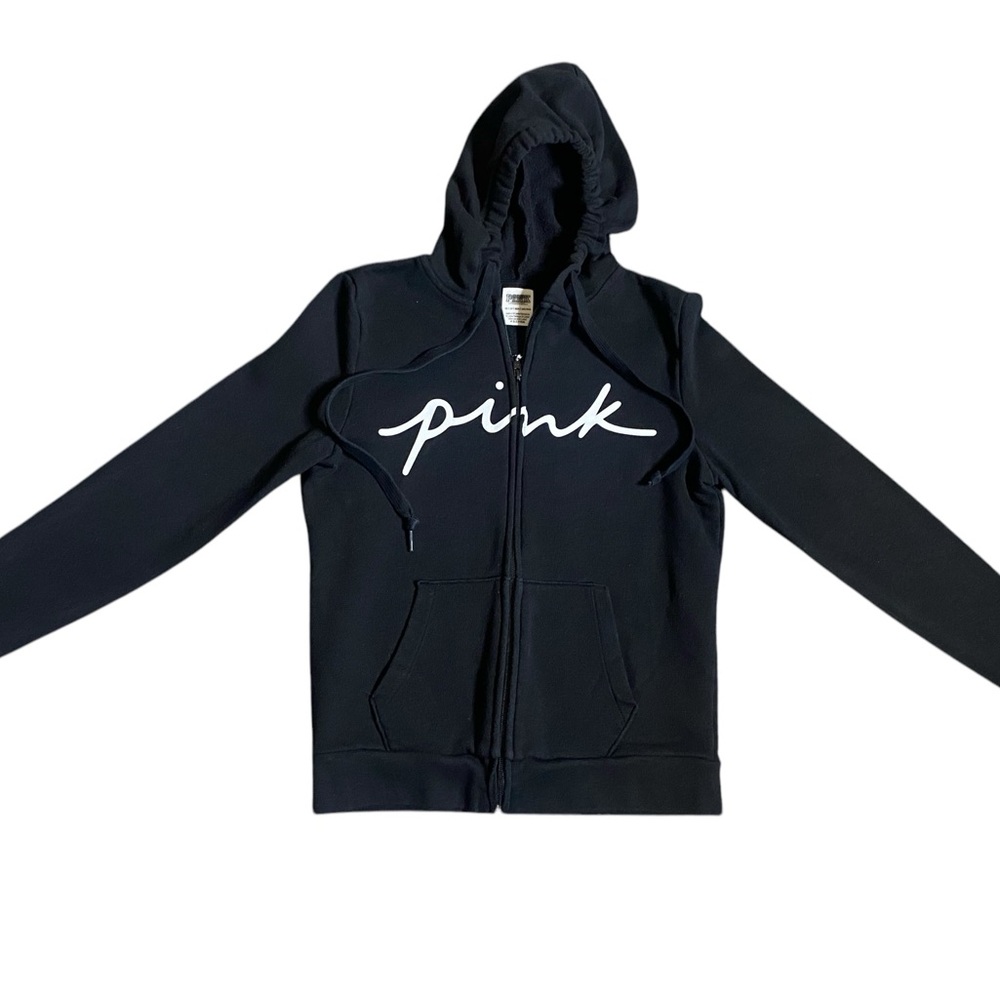 VS Pink Zip-Up Black Hoodie XS